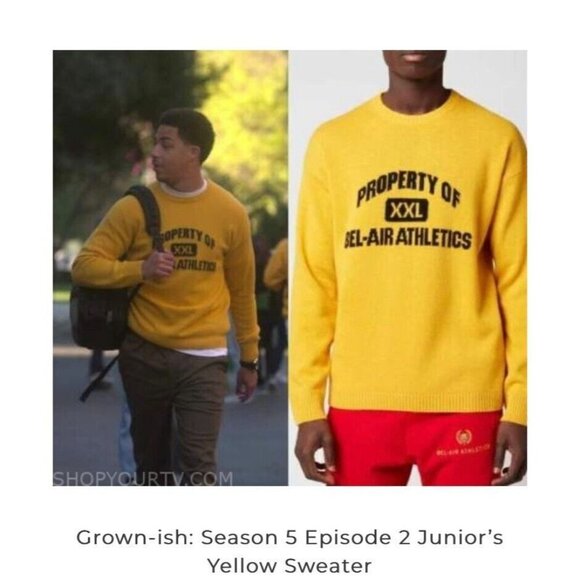 Bel Air Athletics men's Lion Graphic -knit Wool Blend Jumper Pullover Grown-ish - Picture 2 of 9